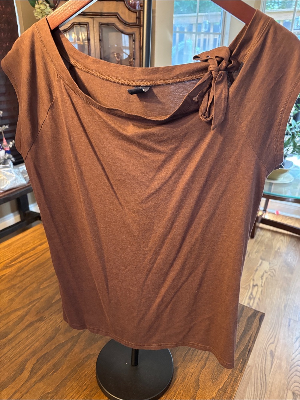 GAP Brown Tie-Shoulder Sleeveless Tank Top
